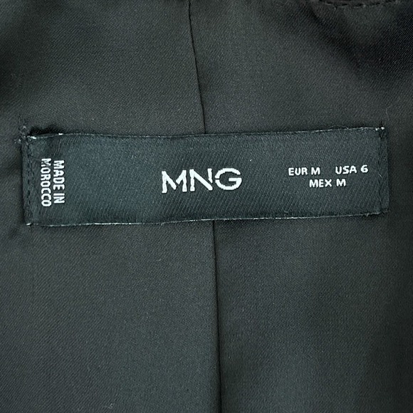 Mango MNG Floral Fringe Maxi Kimono Dress Bell Sleeve Black Red Women's Size 6 - Picture 15 of 16